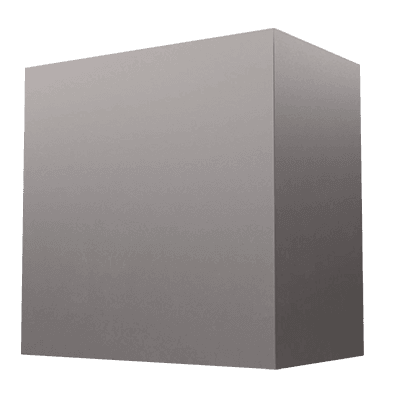 Modern custom metal range hood shape